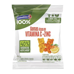 Gomas colombina vitamina c zinc x72g