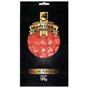Salami madrilena pepperoni pimienta x100g