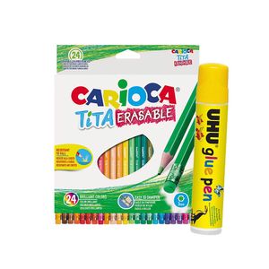 Colores carioca x24 + obsequio glue pen carioca Uhu