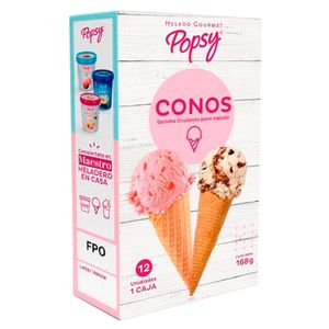 Conos Popsy tipo oblea helado x12und x168g