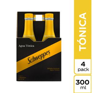 Bebida Schweppes tónica vidrio x4und x300ml c/u