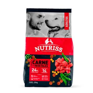 Alimento Nutriss para perro adultos sabor a carne y vegetales x20kg