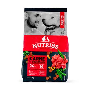 Alimento Nutriss para perro adultos sabor a carne y vegetales x2kg