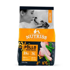 Alimento Nutriss para perro adultos sabor a pollo y vegetales x2kg