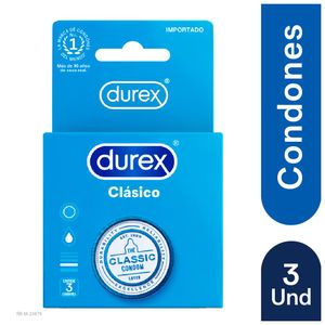 Condones Durex clásico x3und
