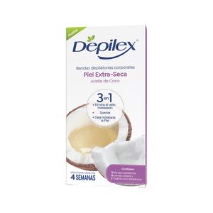 Crema depilatoria Depilex corporal  aceite de coco x12 bandas