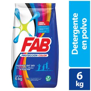 Detergente Fab polvo proteccion color + vivos x6kg