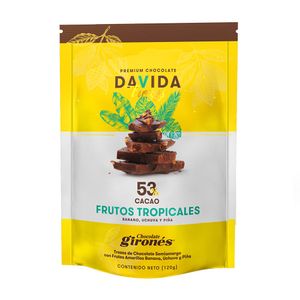Chocolate davida tzos. 53% cco. frutos tropi.x120g