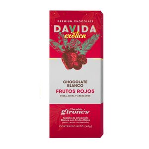 Chocolate davida blanco frutos rojos x40g
