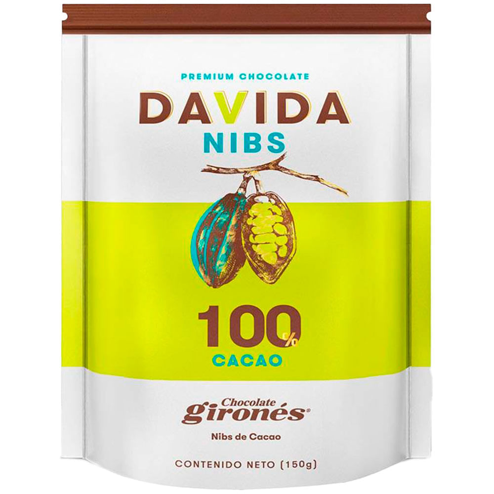 Chocolate Davida nibs 100 cacao x150g Tiendas Jumbo