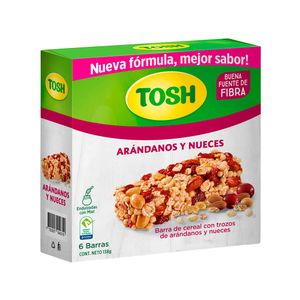 Barra cereal Tosh trozos arándanos nueces x 6 und x 138g