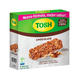 Barra cereal Tosh chips chocolate x 6 und x 138g