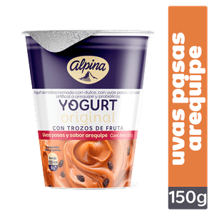 Yogurt alpina original uvas pasas arequipe x150g
