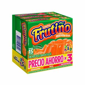 Gelatina Frutiño mandarina fresa y frutos rojos x3 und x35g c/u