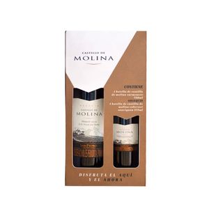 Vino Castillo de Molina merlot x750ml + vino x375ml