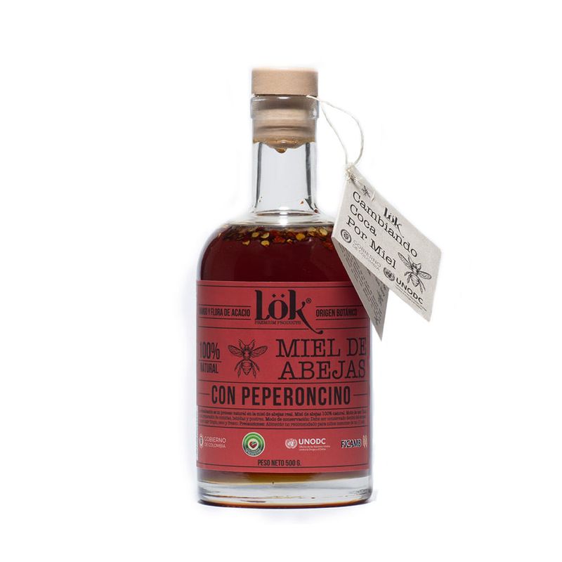 Miel-de-abejas-Lok-peperoncino-botella-x-500g