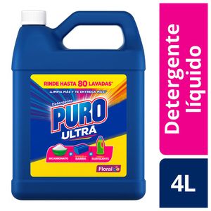 Detergente Puro Ultra florar liquido x4ltr