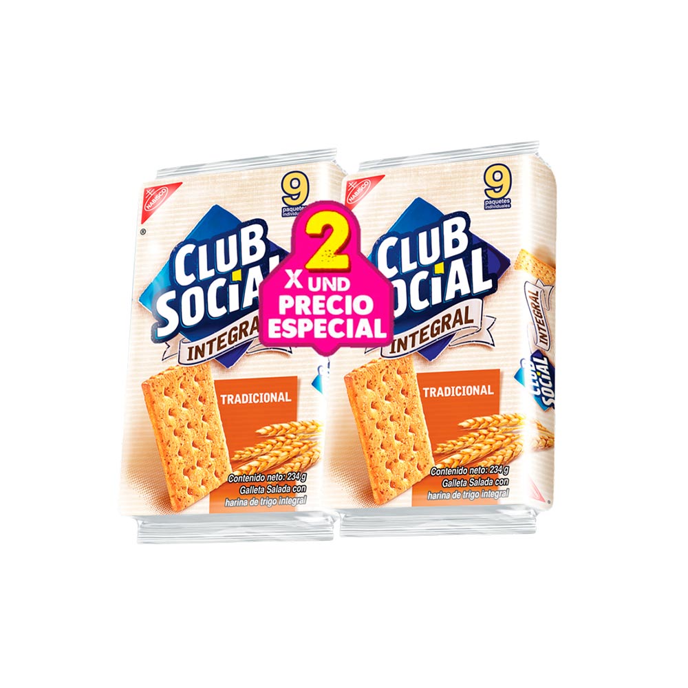 Galletas Club Social integral x2und x234g c-u - Tiendas Metro