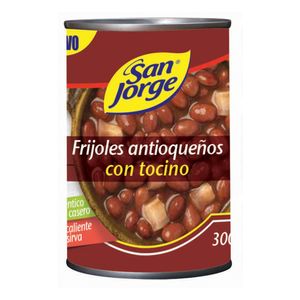 Frijoles San Jorge antioqueños con tocino lata x300g