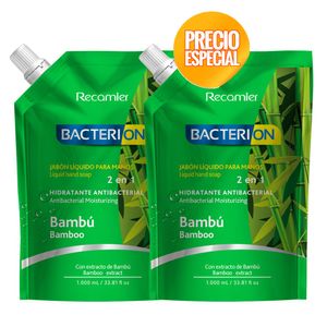 Jabon bacterion liquido  antibacterial  bambu x2und x2000ml