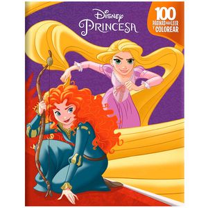 Libro Disney Princesas 100 Paginas  Leer Y Colorear 3J Media Disney