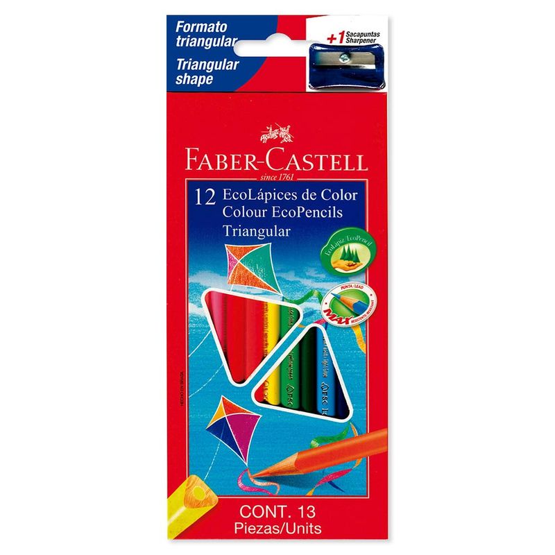 COLORES TRIANGULARES JUMBO x 12 LAPICES FABER-CASTELL - Occidente Papelería