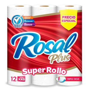 Papel higiénico Rosal plus súper rollo x 12und x 34m c/u