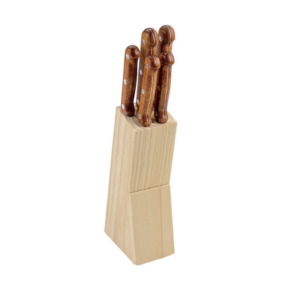 Taco 5 Cuchillos Cocina + Base Fusle