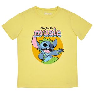 Camiseta manga corta niña amarilla Stitch
