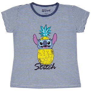 Camiseta moda niña manga corta rayas Stitch