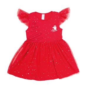 Vestido rojo tull m/c sku:9xm12 navidad talla4 urb