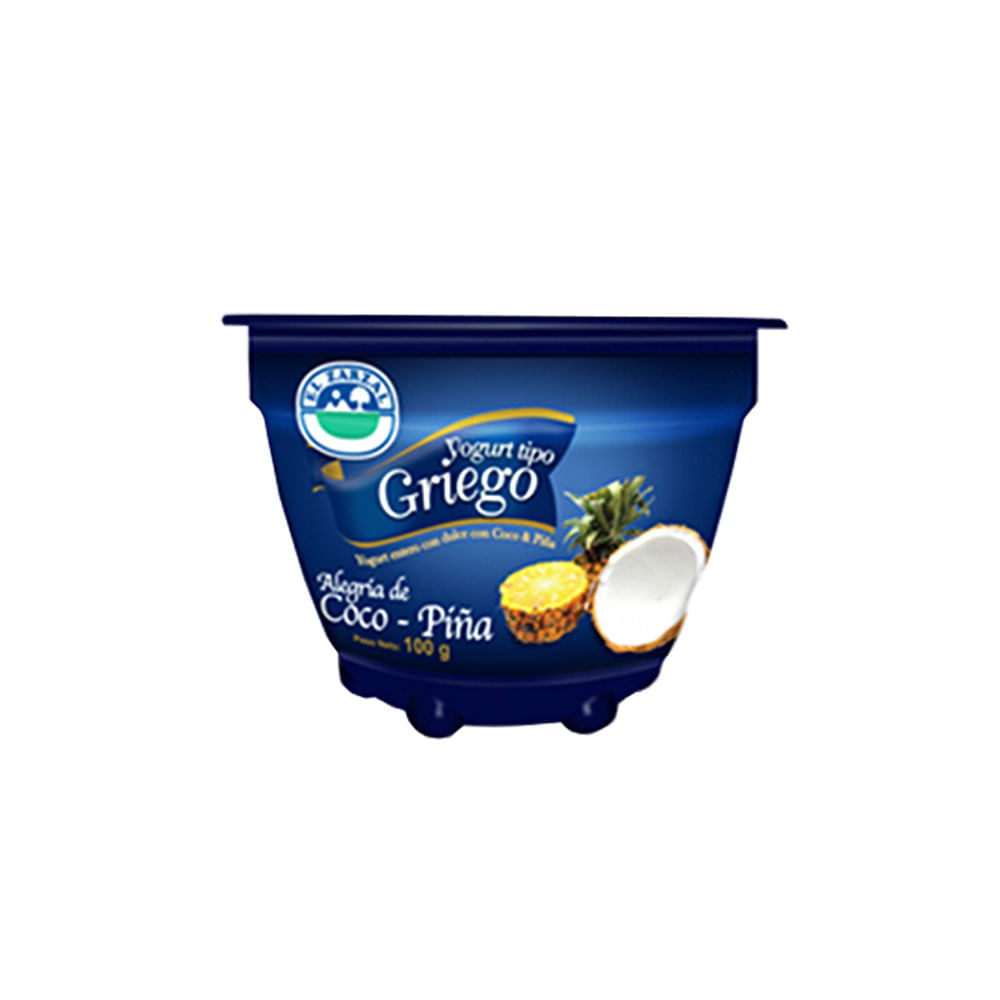 Yogurt griego El Zarzal coco y piña x100g Tiendas Jumbo
