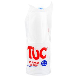 Vaso plastico 10 oz blanco tuc x25 unid