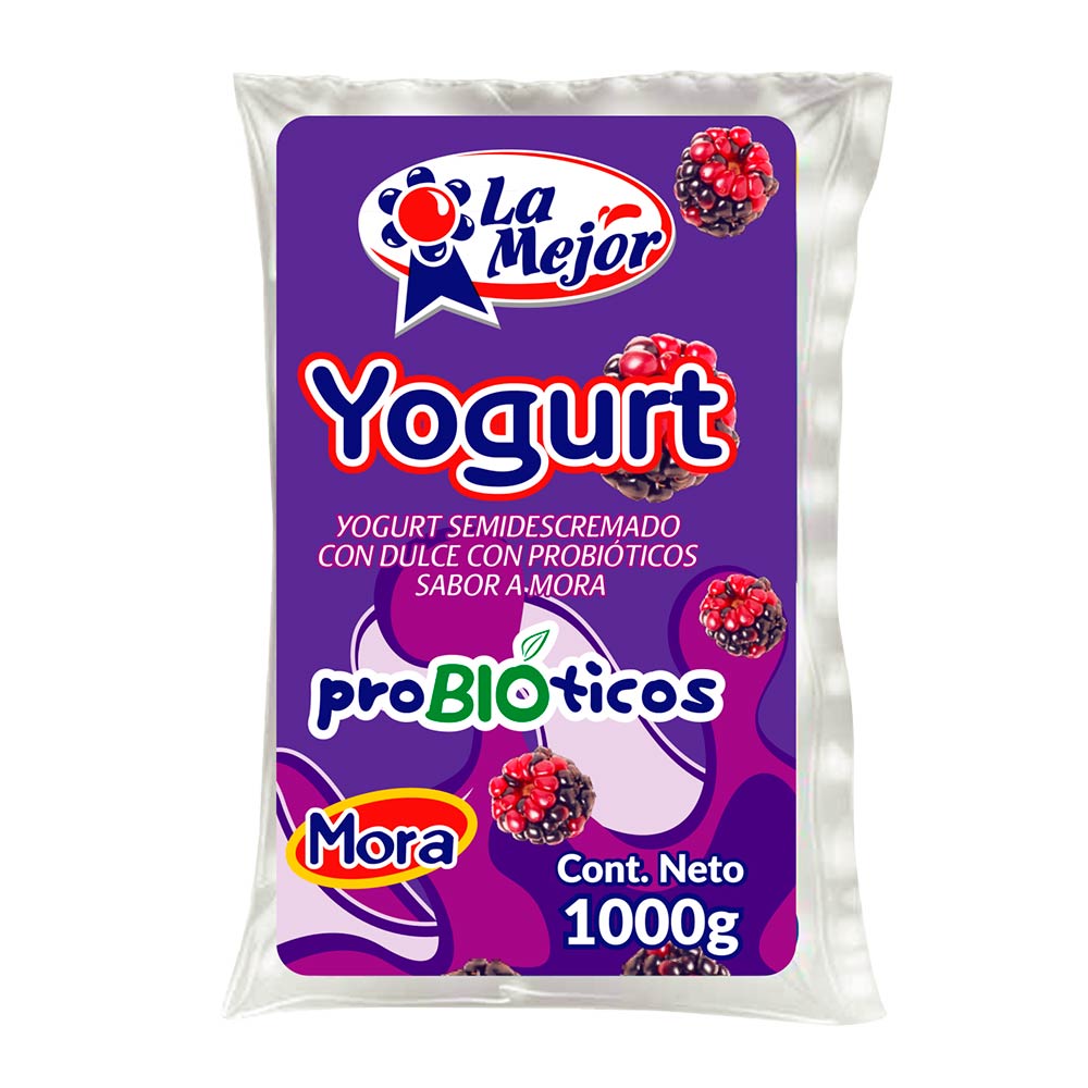 Yogurt La Mejor Mora Bolsa X1000ml Tiendas Jumbo