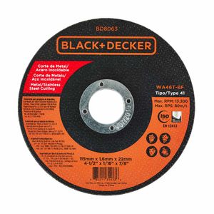 Disco fino 4-1/2"x1/16"x7/8" Black & Decker