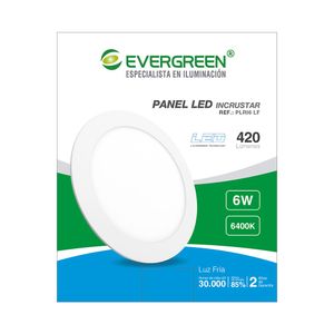 Panel Led Evergreen redondo de Incrustar 6W Luz Blanca