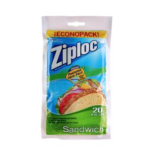 Bolsas Ziploc transparentes sandwich x 20 und