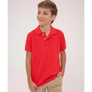 Camiseta Algodón Kids Masculino Rojo Liso Matt Kd