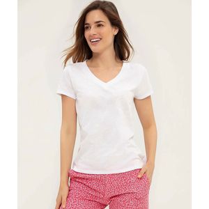 Camiseta Manga Corta en Algodón Femenino Blanco liso DIANI