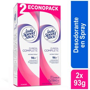 Desodorante Lady Speed Stick clinical aerosol x2unds x150ml c-u