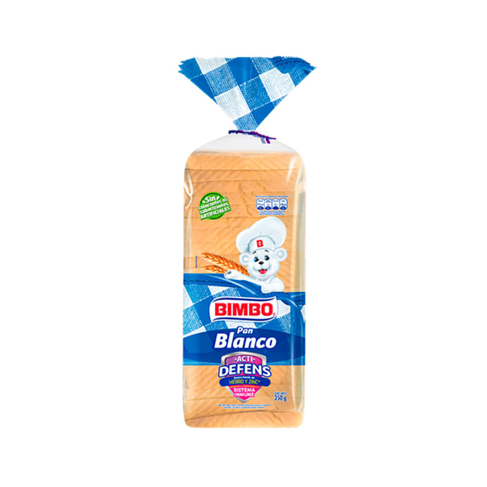 Pan bimbo blanco actidefens tajado x350g Tiendas Jumbo