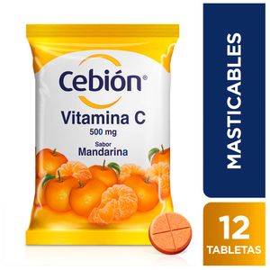 Vitamina C Cebión Mandarina x500mg x12 Tabletas
