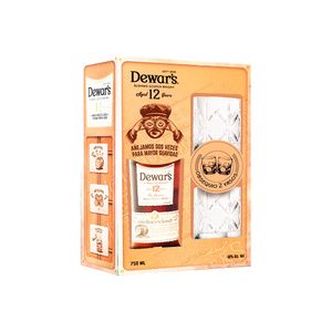 Whisky Dewars escoces 12 anos x750ml + 2 vasos
