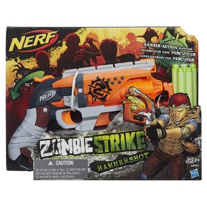 Pistola Nerf Zombie Strike Hammer Shot Hasbro para Niños 8+