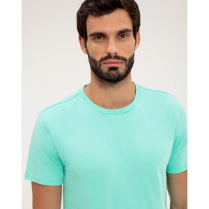 Camiseta Manga Corta en Algodón Masculino Verde liso PIJO