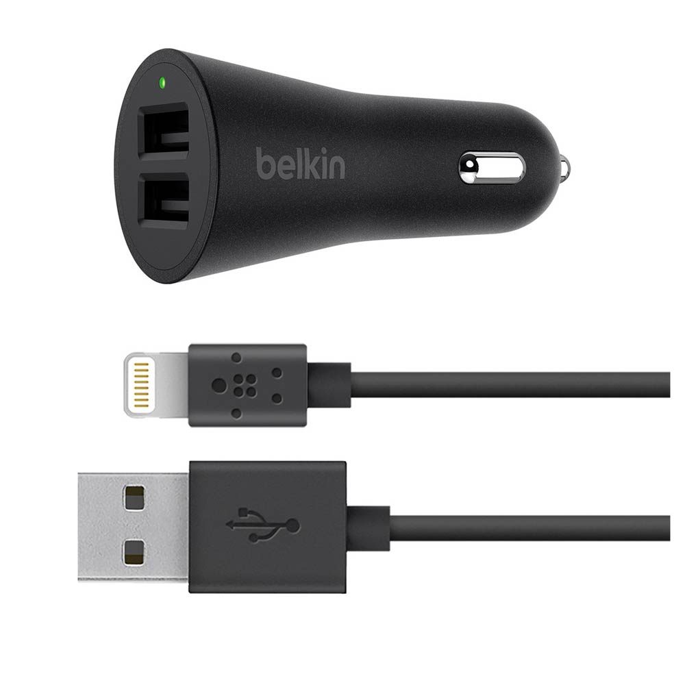 Cargador Belkin F8J221BT04-BLK Auto 4.2A + Cable Ligthning