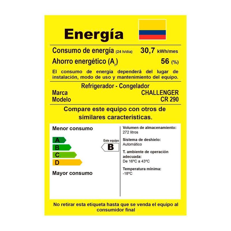 Nevera No Frost Challenger 290 Litros Titanium CR290 - electrojaponesa