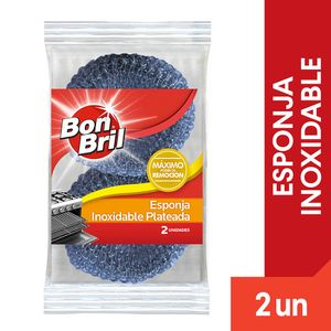 Esponjilla Inoxidable Bon Bril Plateada x2und