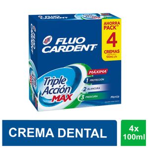 Crema dental Fluocardent triple acción max x4und x100ml c-u