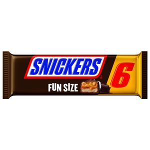 Chocolate Snickers fun size chocolate y maní x6 und x96.4g